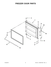 04 - Freezer Door Parts parts for Whirlpool Refrigerator 5VWT51SFYW00 / from AppliancePartsPros.com