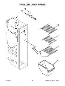 04 - Freezer Liner Parts parts for Whirlpool Refrigerator WRS325FDAW01 / from AppliancePartsPros.com