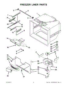 02 - Freezer Liner Parts parts for Whirlpool Refrigerator GB2FHDXWS08 / from AppliancePartsPros.com
