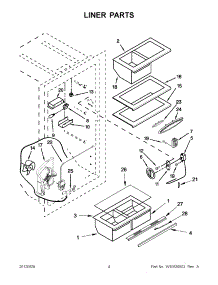 02 - Liner Parts parts for Whirlpool Freezer 5VEL88TRAS00 / from AppliancePartsPros.com