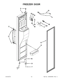 07 - Freezer Door parts for Whirlpool Refrigerator WRS537SIAW00 / from AppliancePartsPros.com