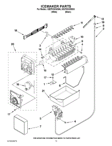 08 - Icemaker Parts parts for Whirlpool Refrigerator GB2FHDXWB06 / from AppliancePartsPros.com