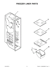 04 - Freezer Liner Parts parts for Whirlpool Refrigerator WRS537SIAF00 / from AppliancePartsPros.com