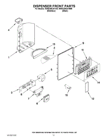 08 - Dispenser Front Parts parts for Whirlpool Refrigerator 5WSC20CAYB00 / from AppliancePartsPros.com