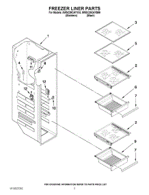 04 - Freezer Liner Parts parts for Whirlpool Refrigerator 5WSC20CAYY00 / from AppliancePartsPros.com