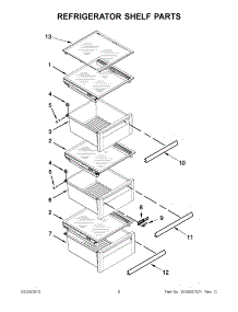 03 - Refrigerator Shelf Parts parts for Whirlpool Refrigerator WRL767SIAM00 / from AppliancePartsPros.com