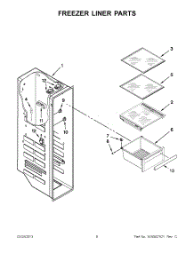 04 - Freezer Liner Parts parts for Whirlpool Refrigerator WRL767SIAM00 / from AppliancePartsPros.com