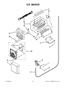 11 - Ice Maker parts for Whirlpool Refrigerator WRL767SIAM00 / from AppliancePartsPros.com