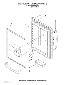 05 - Refrigerator Door Parts parts for Whirlpool Refrigerator GB2FHDXWS07 / from AppliancePartsPros.com