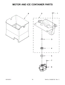 09 - Motor And Ice Container Parts parts for Whirlpool Refrigerator WRF989SDAF00 / from AppliancePartsPros.com