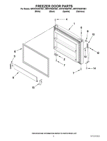 04 - Freezer Door Parts parts for Whirlpool Refrigerator WRT579SMYF01 / from AppliancePartsPros.com