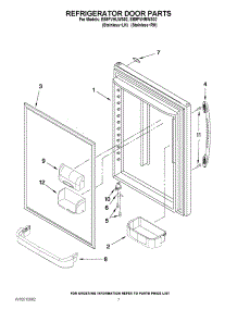 05 - Refrigerator Door Parts parts for Whirlpool Refrigerator EB9FVHRWS02 / from AppliancePartsPros.com
