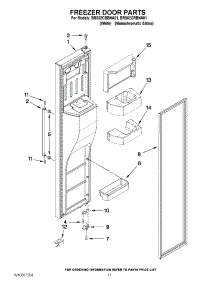 07 - Freezer Door Parts parts for Whirlpool Refrigerator BRS62CRBNA01 / from AppliancePartsPros.com