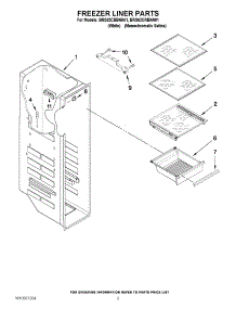 04 - Freezer Liner Parts parts for Whirlpool Refrigerator BRS62CBBNA01 / from AppliancePartsPros.com