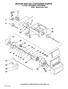 05 - Motor And Ice Container Parts parts for Whirlpool Refrigerator BRS62CBBNA01 / from AppliancePartsPros.com