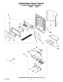 08 - Dispenser Front Parts parts for Whirlpool Refrigerator GI6FARXXQ06 / from AppliancePartsPros.com