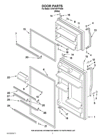 02 - Door Parts parts for Whirlpool Refrigerator 5VWT18TFYW00 / from AppliancePartsPros.com