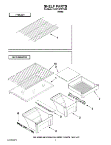 05 - Shelf Parts parts for Whirlpool Refrigerator 5VWT18TFYW00 / from AppliancePartsPros.com