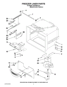 02 - Freezer Liner Parts parts for Whirlpool Refrigerator GX2SHBXVY07 / from AppliancePartsPros.com