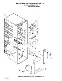 02 - Refrigerator Liner Parts parts for Whirlpool Refrigerator 3WSC20N4AY00 / from AppliancePartsPros.com