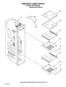 04 - Freezer Liner Parts parts for Whirlpool Refrigerator 3WSC19D4AY00 / from AppliancePartsPros.com