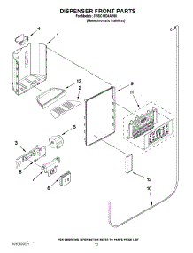 08 - Dispenser Front Parts parts for Whirlpool Refrigerator 3WSC19D4AY00 / from AppliancePartsPros.com
