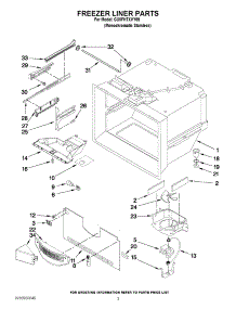 02 - Freezer Liner Parts parts for Whirlpool Refrigerator GX5FHTXVY09 / from AppliancePartsPros.com