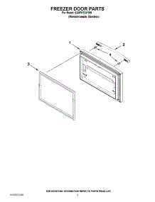 03 - Freezer Door Parts parts for Whirlpool Refrigerator GX5FHTXVY09 / from AppliancePartsPros.com