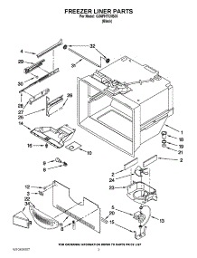 02 - Freezer Liner Parts parts for Whirlpool Refrigerator GX5FHTXVB06 / from AppliancePartsPros.com