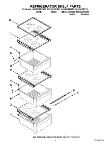 03 - Refrigerator Shelf Parts parts for Whirlpool Refrigerator GSS30C6EYW03 / from AppliancePartsPros.com
