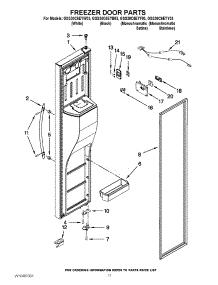 07 - Freezer Door Parts parts for Whirlpool Refrigerator GSS30C6EYW03 / from AppliancePartsPros.com