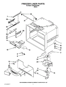 02 - Freezer Liner Parts parts for Whirlpool Refrigerator GX5FHDXVB06 / from AppliancePartsPros.com
