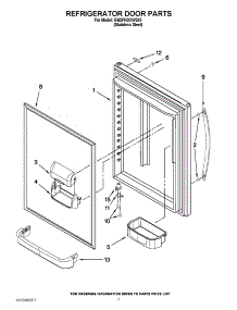 05 - Refrigerator Door Parts parts for Whirlpool Refrigerator GB2FHDXWS05 / from AppliancePartsPros.com