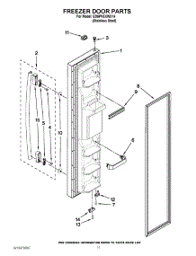 07 - Freezer Door Parts parts for Whirlpool Refrigerator ED5PVEXWS14 / from AppliancePartsPros.com