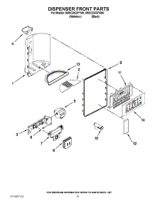 08 - Dispenser Front Parts parts for Whirlpool Refrigerator 6WSC20C6YB00 / from AppliancePartsPros.com