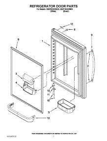 05 - Refrigerator Door Parts parts for Whirlpool Refrigerator GB2FHDXWB03 / from AppliancePartsPros.com