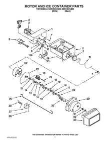 05 - Motor And Ice Container Parts parts for Whirlpool Refrigerator ED5VHEXVQ09 / from AppliancePartsPros.com