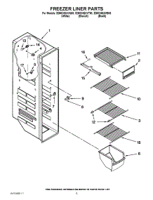 04 - Freezer Liner Parts parts for Whirlpool Refrigerator ED5CHQXVB03 / from AppliancePartsPros.com