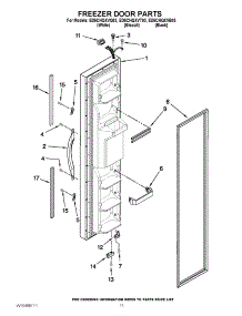 07 - Freezer Door Parts parts for Whirlpool Refrigerator ED5CHQXVB03 / from AppliancePartsPros.com