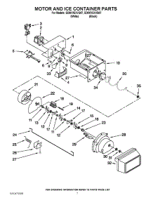 05 - Motor And Ice Container Parts parts for Whirlpool Refrigerator ED5KVEXVQ07 / from AppliancePartsPros.com