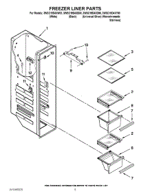 04 - Freezer Liner Parts parts for Whirlpool Refrigerator 3WSC19D4XY00 / from AppliancePartsPros.com