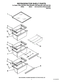 03 - Refrigerator Shelf Parts parts for Whirlpool Refrigerator 3WSC19D4XD00 / from AppliancePartsPros.com