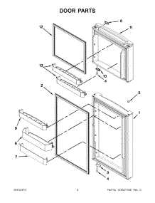 02 - Door Parts parts for Whirlpool Refrigerator WRT111SFAF00 / from AppliancePartsPros.com