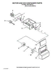 05 - Motor And Ice Container Parts parts for Whirlpool Refrigerator 3WSC19D4XY01 / from AppliancePartsPros.com