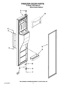 07 - Freezer Door Parts parts for Whirlpool Refrigerator 3WSC19D4XY01 / from AppliancePartsPros.com