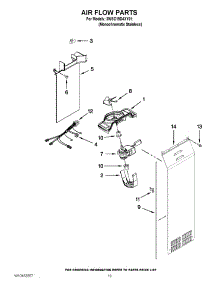 11 - Air Flow Parts parts for Whirlpool Refrigerator 3WSC19D4XY01 / from AppliancePartsPros.com