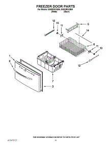 10 - Freezer Door Parts parts for Whirlpool Refrigerator GI6SDRXXQ06 / from AppliancePartsPros.com