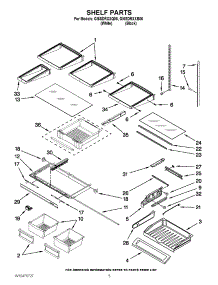 03 - Shelf Parts parts for Whirlpool Refrigerator GI6SDRXXB06 / from AppliancePartsPros.com