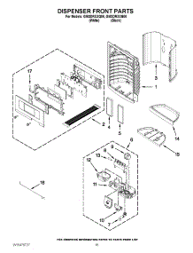08 - Dispenser Front Parts parts for Whirlpool Refrigerator GI6SDRXXB06 / from AppliancePartsPros.com