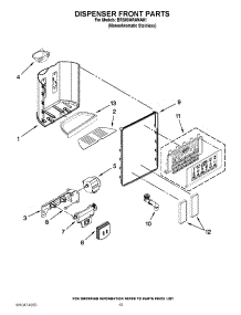 08 - Dispenser Front Parts parts for Whirlpool Refrigerator BRS80ARANA01 / from AppliancePartsPros.com